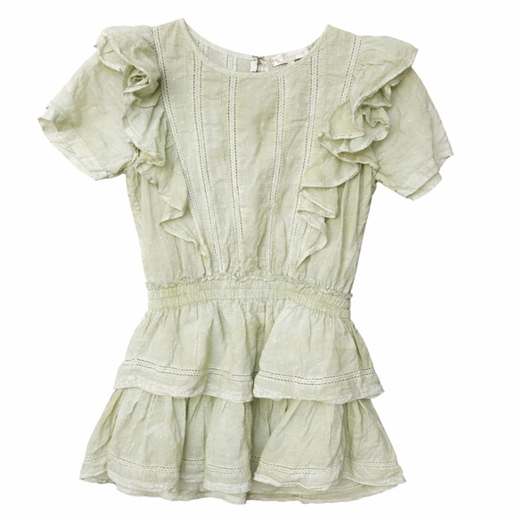 LoveShackFancy Dresses & Skirts - LoveShackFancy Pastel Swiss Dot Ruffle Dress | Size Small | Cottagecore